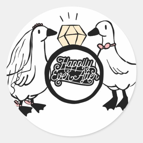 Clean Black & White Modern Wedding Sticker