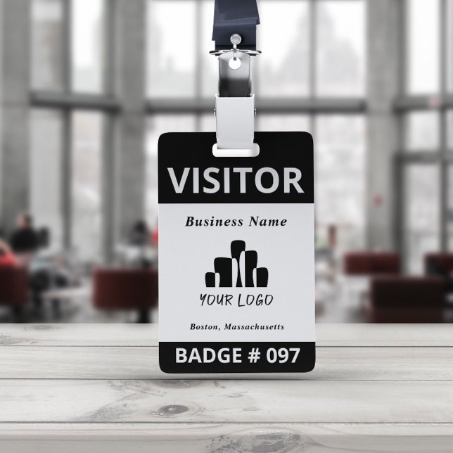 Clean Black White Visitor Logo Template Badge (Creator Uploaded)