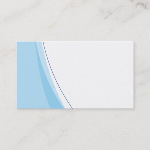 Clean Blue and White Swoosh Layout business card
