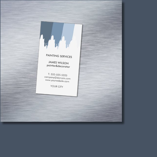 Clean Blue Colors Patterned Professional Painter Business Card Magnet (Creator Uploaded)