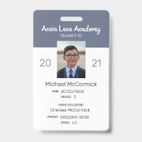 Clean Blue Homeschool Student ID Badge