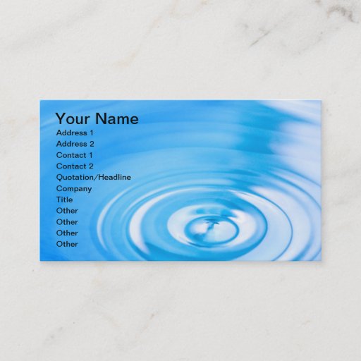 Customizable Clean blue water ripples business card templates