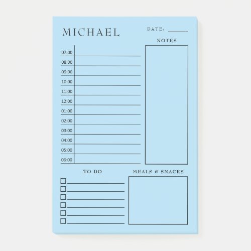 Clean Blue  White Daily Planner Post_it Notes