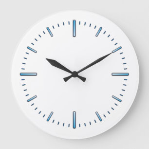 Clean Blue White Numberless Designer Wall Clock