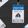 Clean Blue White Visitor 2 Logos Template Badge