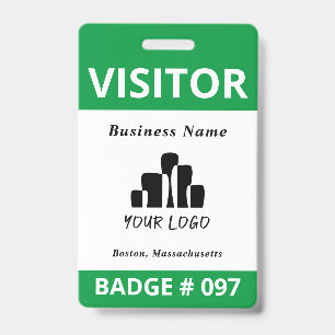 Clean Blue White Visitor Logo Template Badge