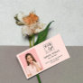 Clean Blush Pink Logo & Personal Photo Business Card