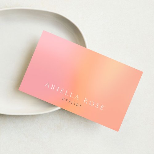 Clean Blush Pink Ombre Feminine Professional  Business Card