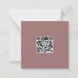 Clean Bordeaux Corporate QR Code Note Card