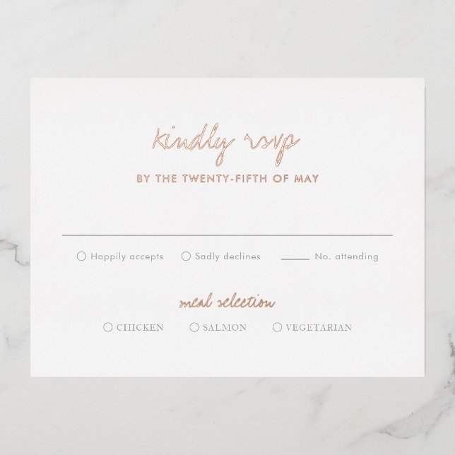 Clean Botanical Elegant Wedding RSVP Card (Front)