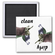 Clean Burro or Dirty Donkey Dishwasher Magnet