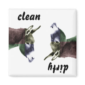 Clean Burro or Dirty Donkey Dishwasher Magnet