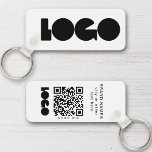 Clean Business Logo & QR Code, Company  Horizontal Keychain<br><div class="desc">Personalized light and waterproof Logo Keychains with a simple minimal design. Add your URL to create QR Code,  logo and text.</div>
