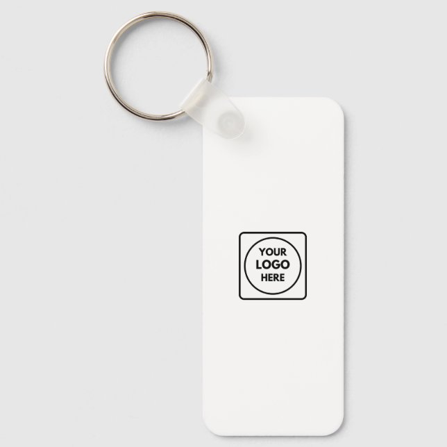 Clean Business Logo QR Code Horizontal Keychains (Front)