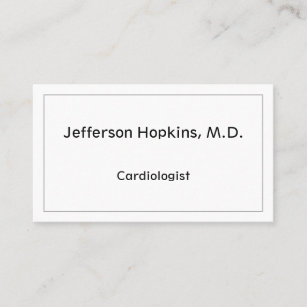 Clean Cardiologist Business Card