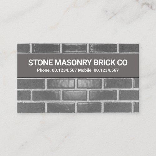 Clean Ceramic Stone Wall Masonry Brick Layer Business Card