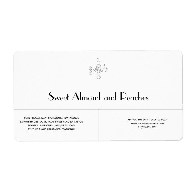 Clean Classic Line Cold Process Soap Template Label (Front)
