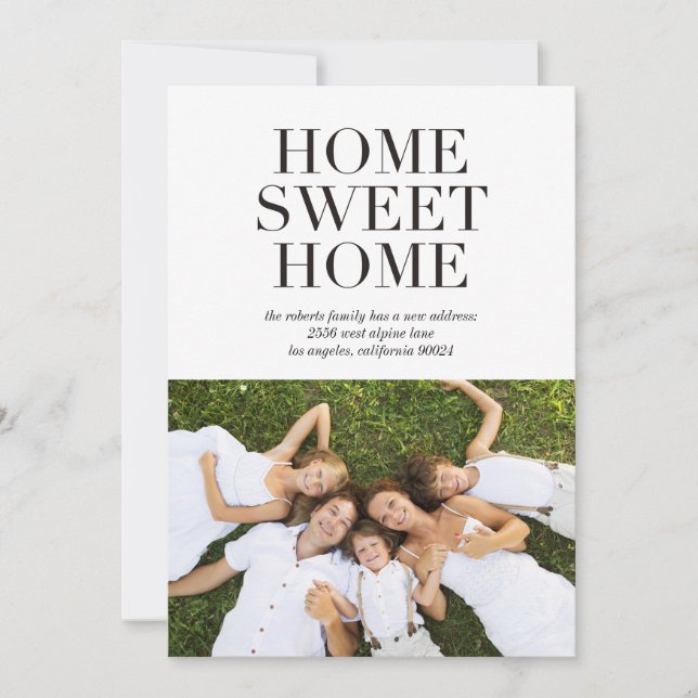 Clean Classic | Modern Photo Moving Announcement (Front)