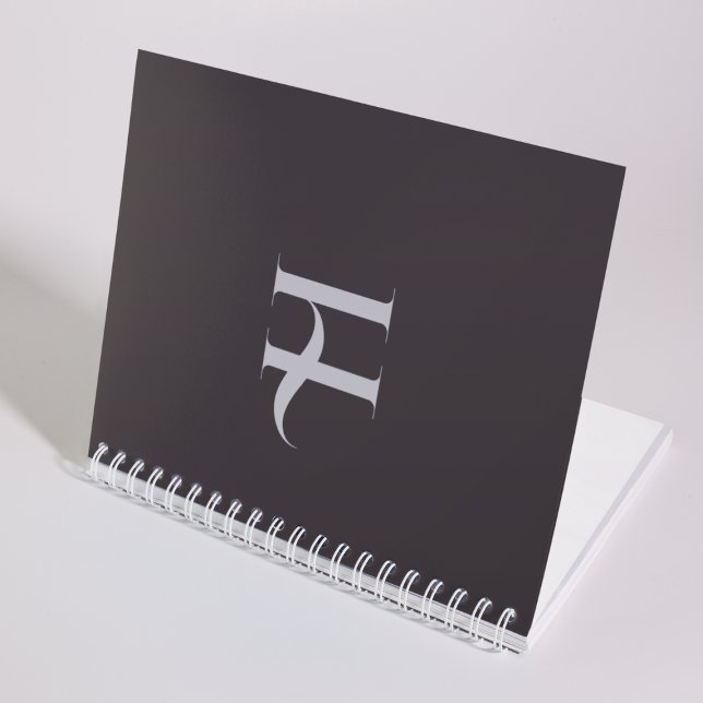 Clean Classic Olive Green Monogram Typography  Notebook (Creator Uploaded)