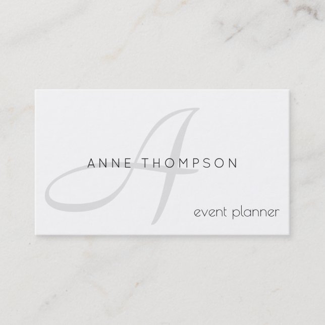 clean & clear profession (event planner) stylish business card (Front)