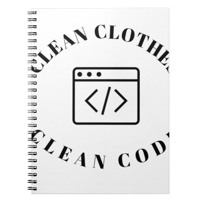 Clean clothes Clean Code Notebook (Front)