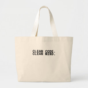 Clean Code Clean Mind Minimalist Jumbo Tote Bag