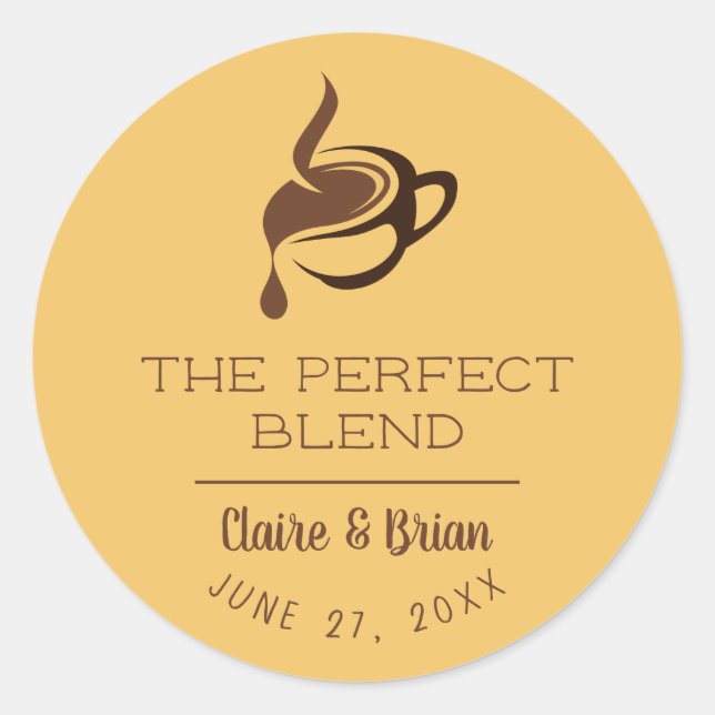 Clean Coffee Shop Logo Sticker (Front)