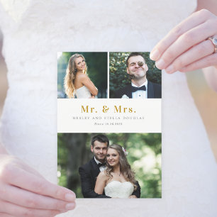 Clean Collage Editable Color Wedding Announcement