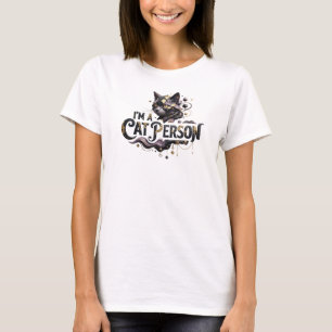 Clean Colorful I'M A CAT PERSON 3D Text Art T-Shirt