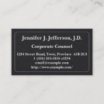 [ Thumbnail: Clean Corporate Counsel Business Card ]