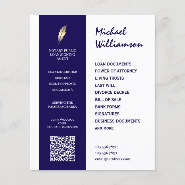 Clean corporate style notary flyer (Front)