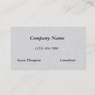 Clean Crisp White Linen Texture Business Card