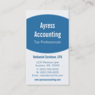 Clean Curves Business Card, Bold Blue Card