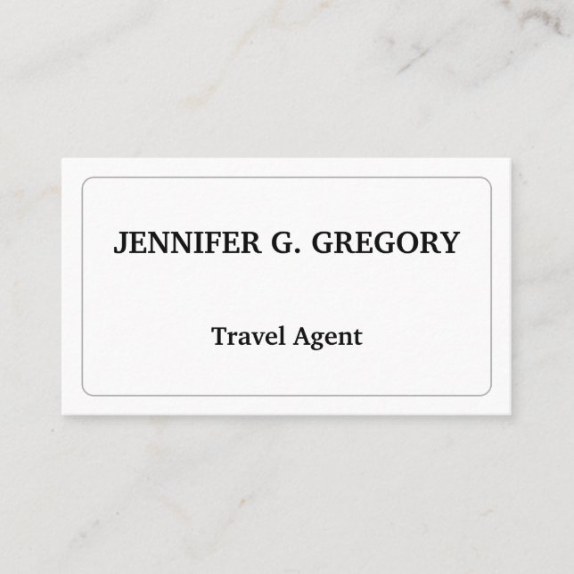 Clean & Customizable Travel Agent Business Card (Front)