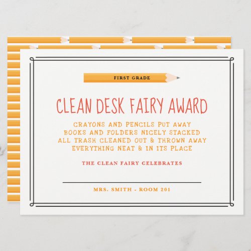 Clean Desk Fairy Award Invitation