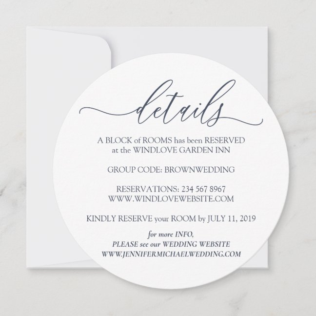 Clean Details Simple Wedding rounded Invitation