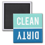 Clean Dirty Aqua And Cobalt Blue Dishwasher Magnet at Zazzle