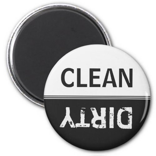 Clean Dirty Black and White Dishwasher Magnet