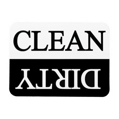 Clean dirty black dishwasher magnet