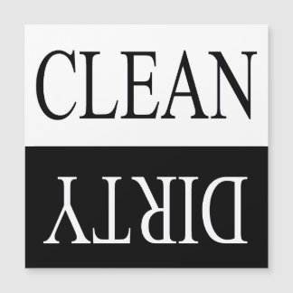 Clean dirty-Black dishwasher magnet