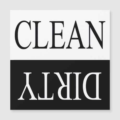 Clean dirty_Black dishwasher magnet