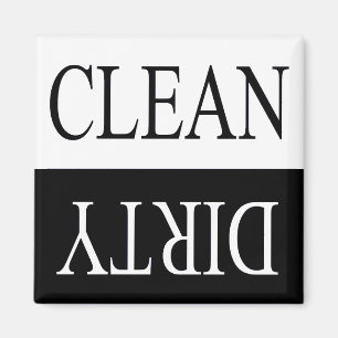 Clean dirty-Black dishwasher magnet