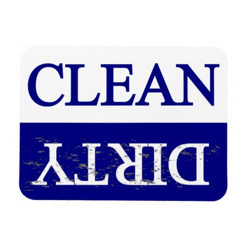 Clean dirty blue dishwasher magnet