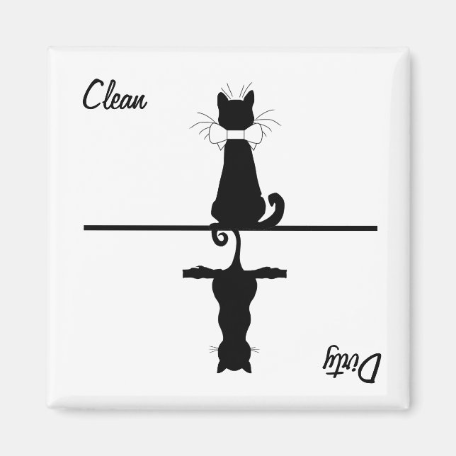 Clean / Dirty Cat Magnet (Front)