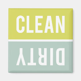 Clean Dirty Chartreuse Seafoam Green Dishwasher Magnet