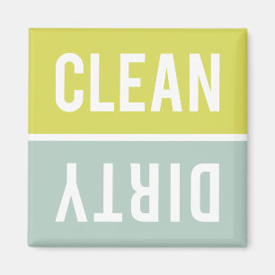 Clean Dirty Chartreuse Seafoam Green Dishwasher Magnet
