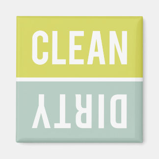 Clean Dirty Chartreuse Seafoam Green Dishwasher Magnet