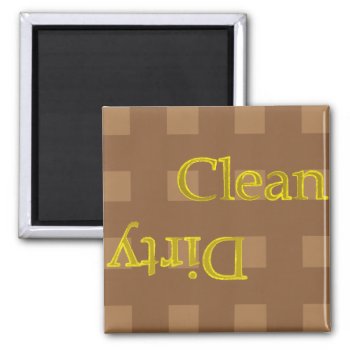 Clean Dirty Checker Brown  Magnet by RossiCards at Zazzle
