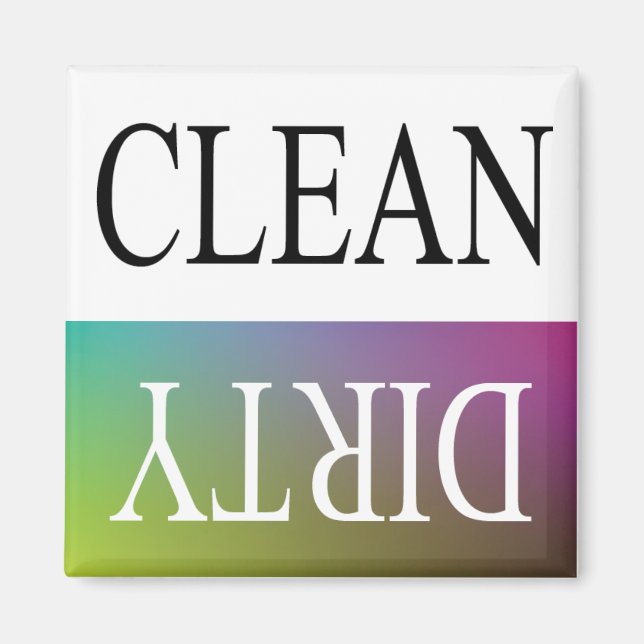 Clean dirty-colorful dishwasher magnet (Front)