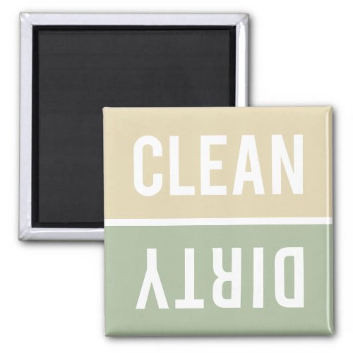 Clean Dirty Cream and Sage Green Dishwasher Magnet